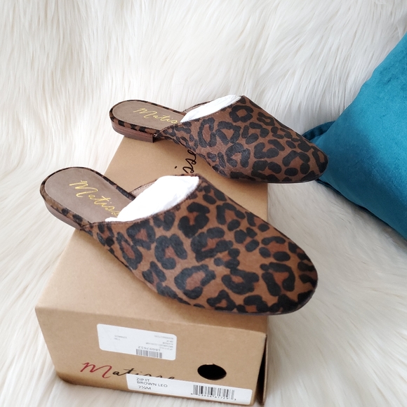 NEW Matisse Zip-It Dark Brown Leopard Mules - Picture 2 of 10